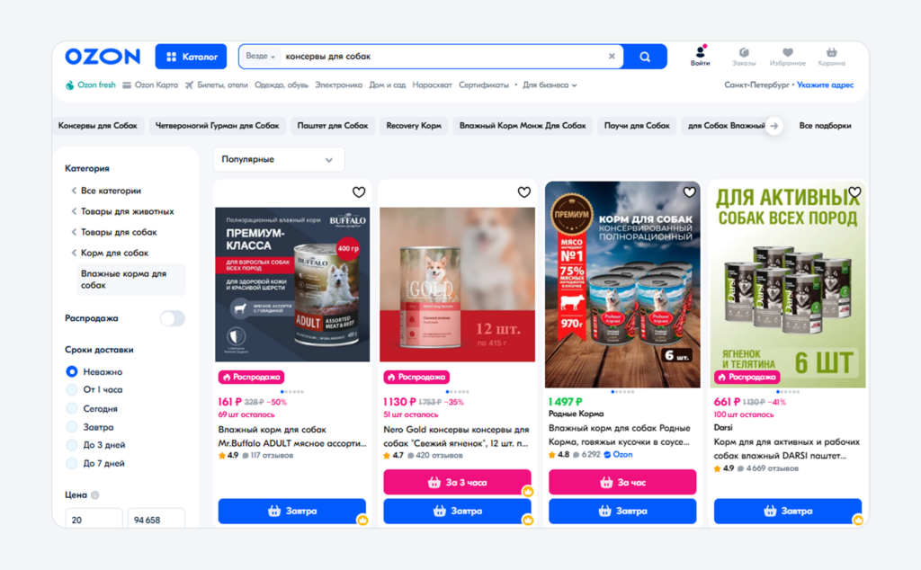 Карточки товаров Озон с быстрой доставкой в топе выдачи Карточки товаров Озон с быстрой доставкой в топе выдачи