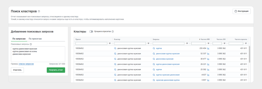 Поиск кластеров.