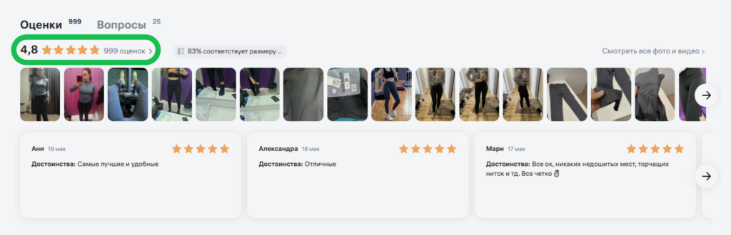 Высокий рейтинг и отзывы повышают уровень доверия у покупателей Высокий рейтинг и отзывы повышают уровень доверия у покупателей