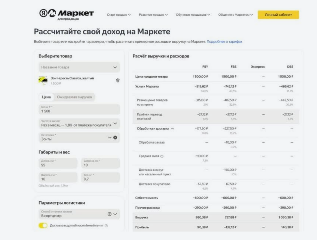 Расчет расходов и доходов.